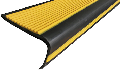 Nariz de escalera Antideslizante PVC (Negro / Amarillo)