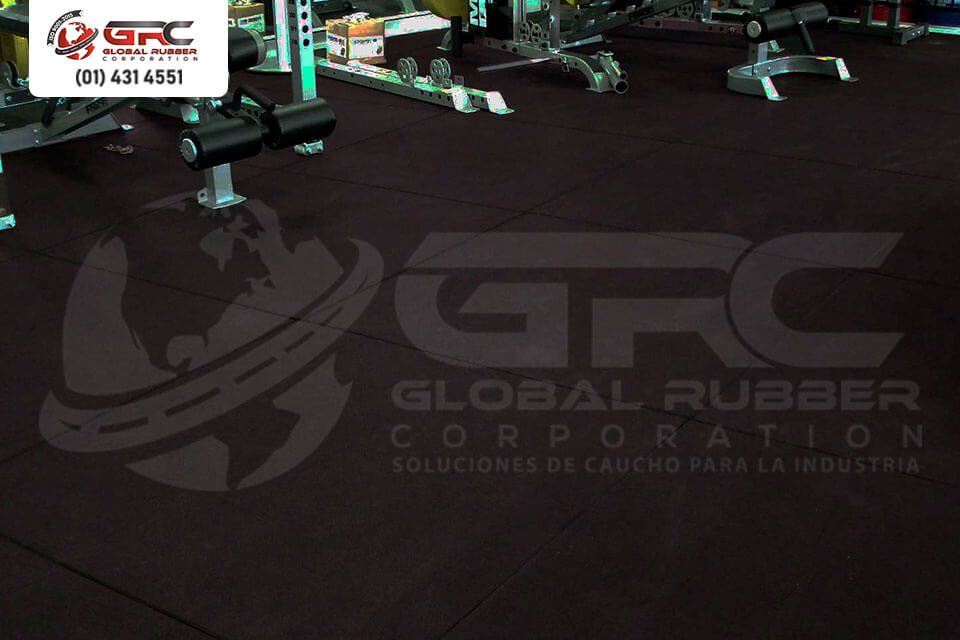 Piso Baldosa de Caucho para Gimnasio